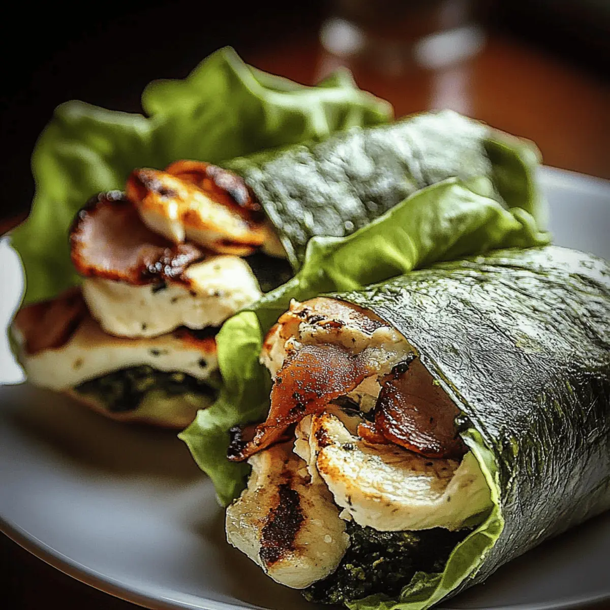 Pesto Chicken Lettuce Wraps