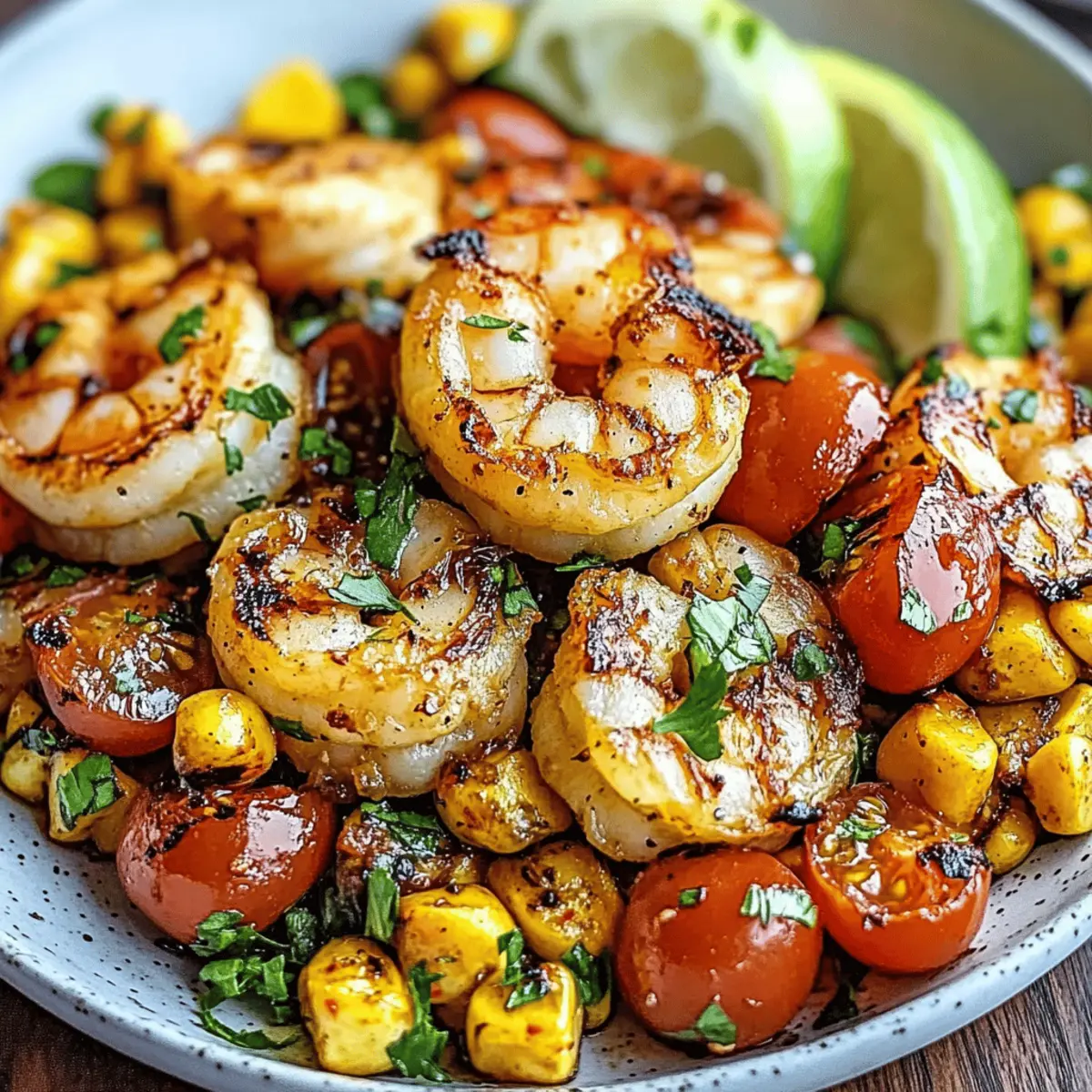 Avocado Corn Salad With Grilled Shrimp