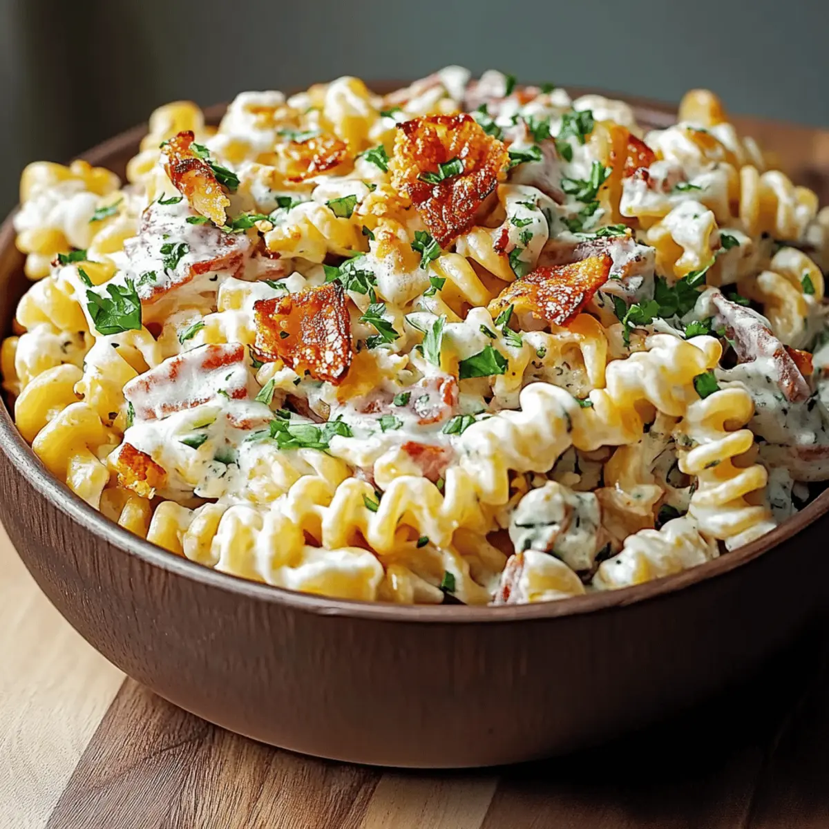Creamy Bacon Ranch Pasta Salad