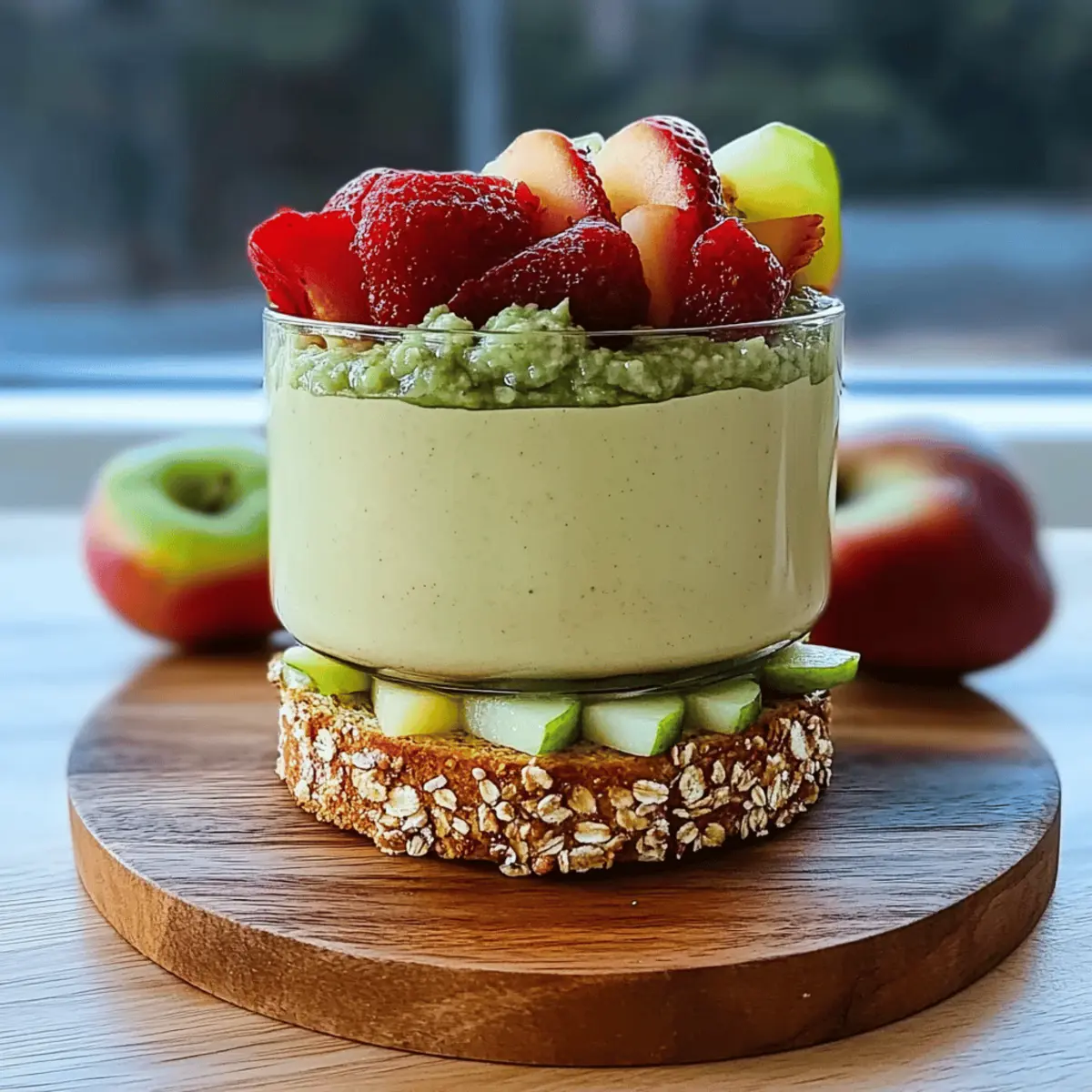 Crunchy Apple Sandwich with Granola & Yogurt Snack