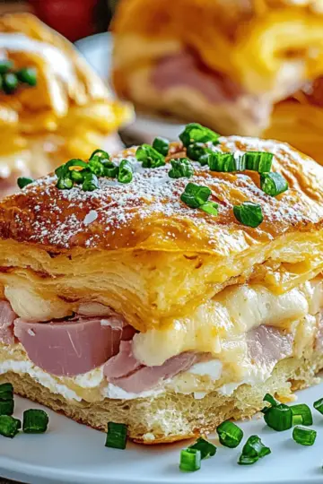 Ham and Cheese Croissant Breakfast Casserole