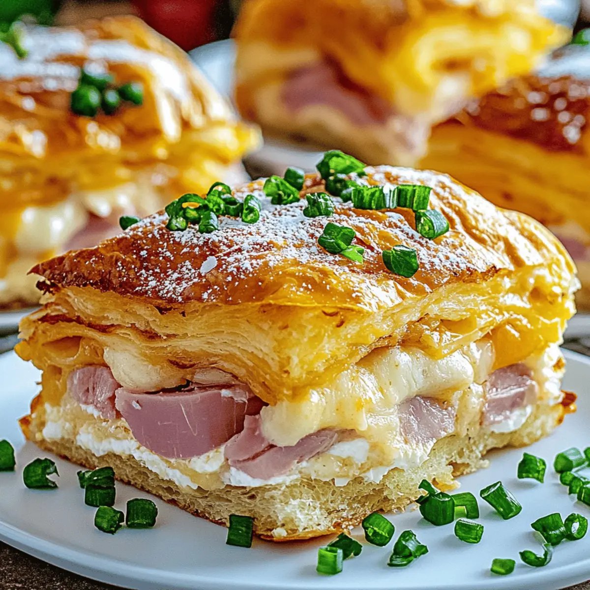 Ham and Cheese Croissant Breakfast Casserole