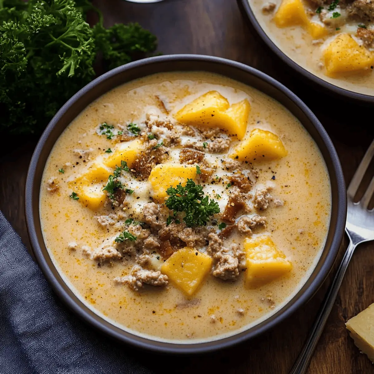 Cheesy Beef and Potato Soup