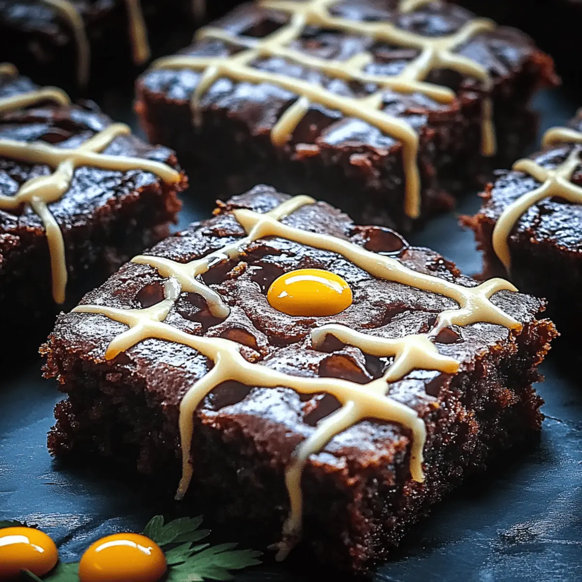 Spooky Spider Web Halloween Brownies