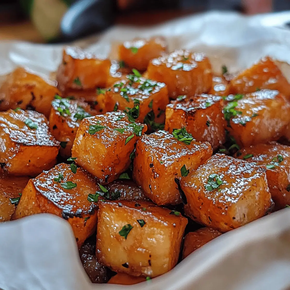 Roasted Sweet Potatoes with Cinnamon & Honey