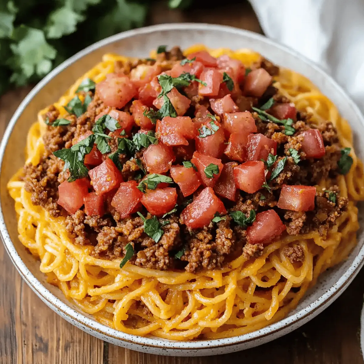 One-Pot Taco Spaghetti