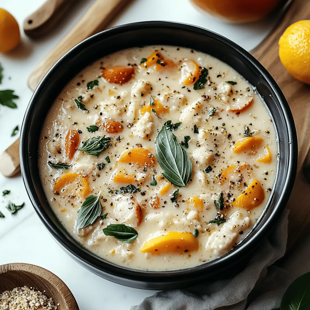 Creamy Italian Ground Chicken Soup
