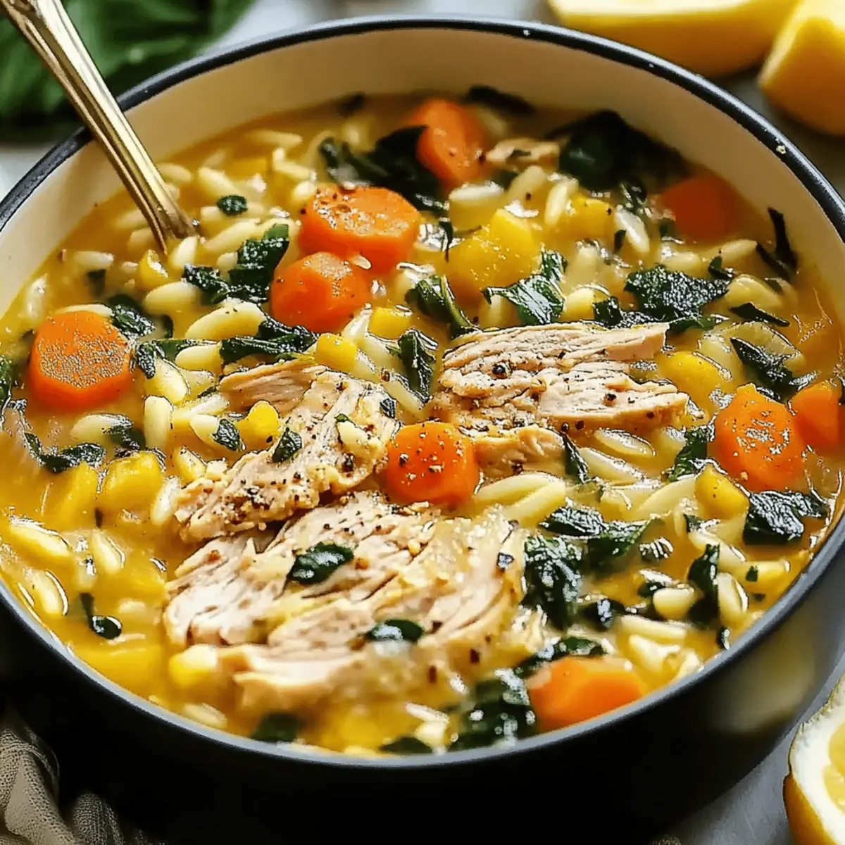 Lemon Chicken Orzo Soup