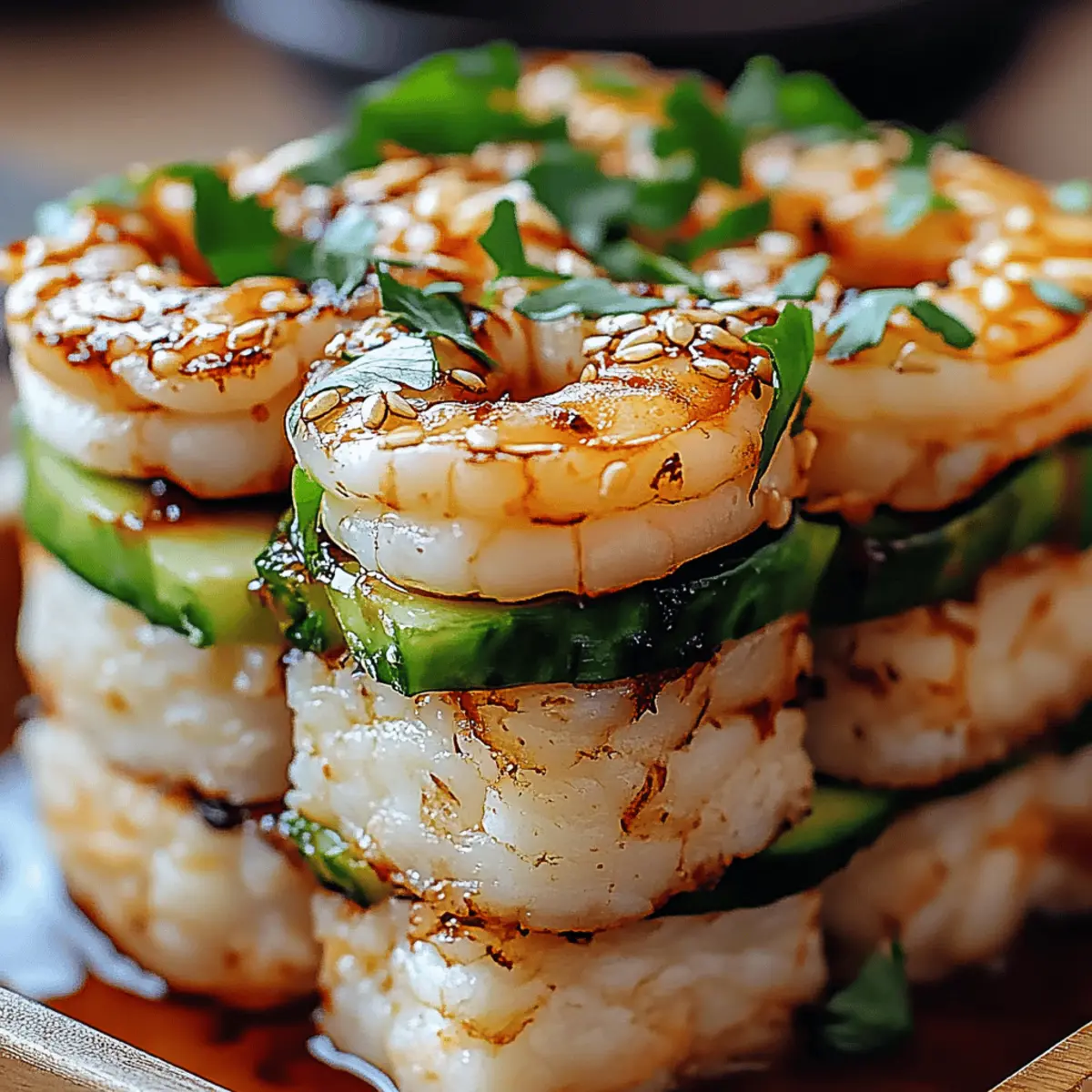 Spicy Shrimp Sushi Stacks