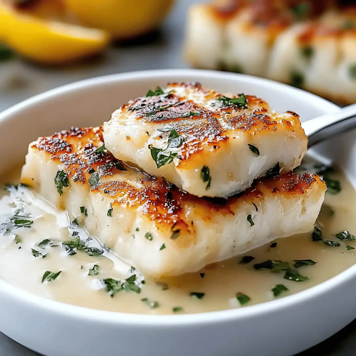 Baked Cod in Coconut Lemon Cream Sauce