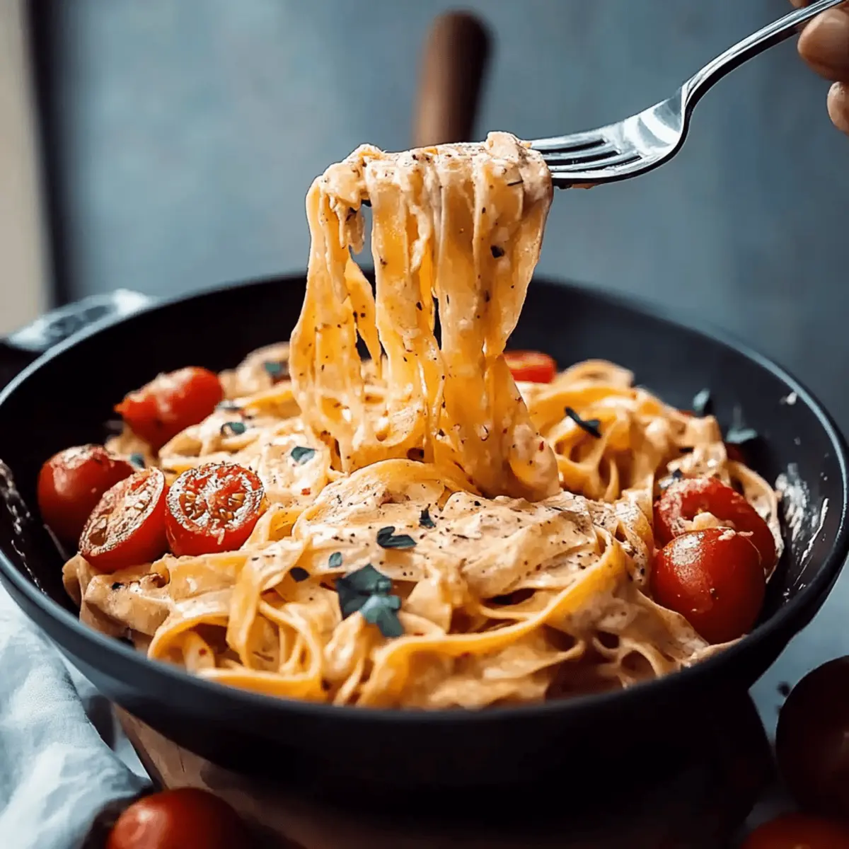Fettuccine Salmon with Cherry Tomatoes