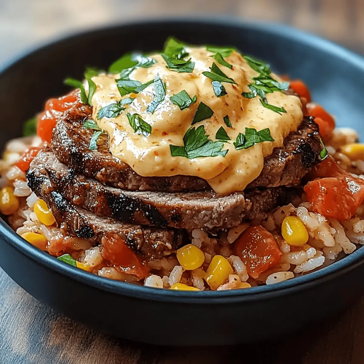 Steak Queso Rice
