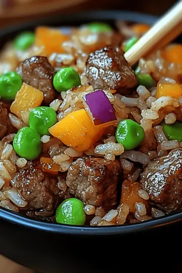 Onion Beef Fried Rice