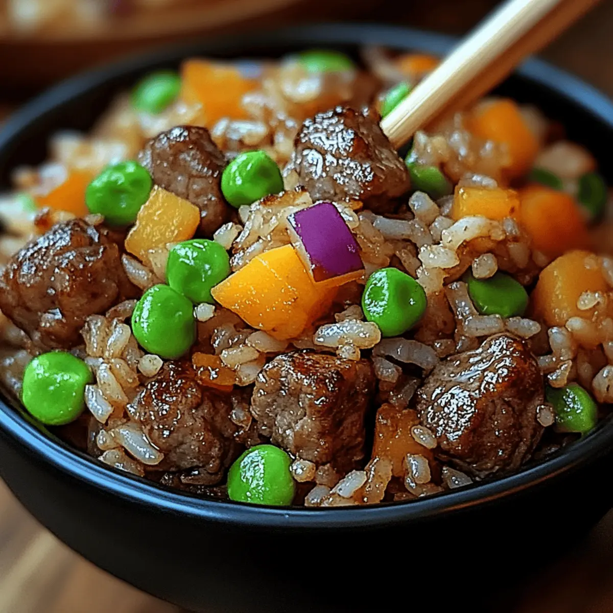 Onion Beef Fried Rice