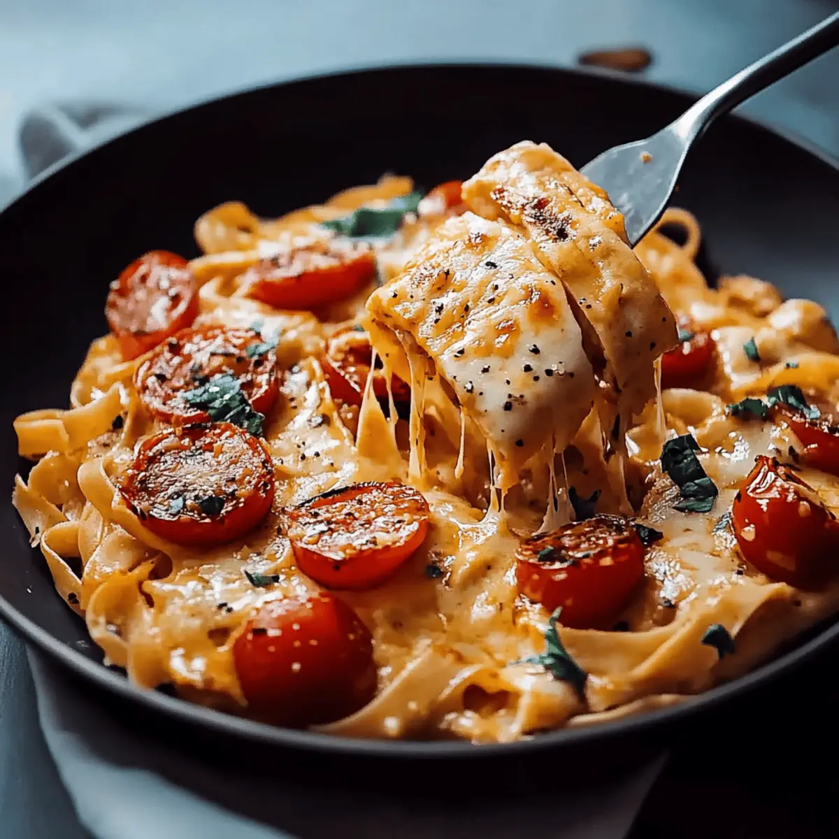 Fettuccine Salmon with Cherry Tomatoes