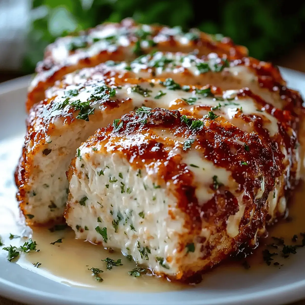 Garlic Parmesan Chicken Meatloaf