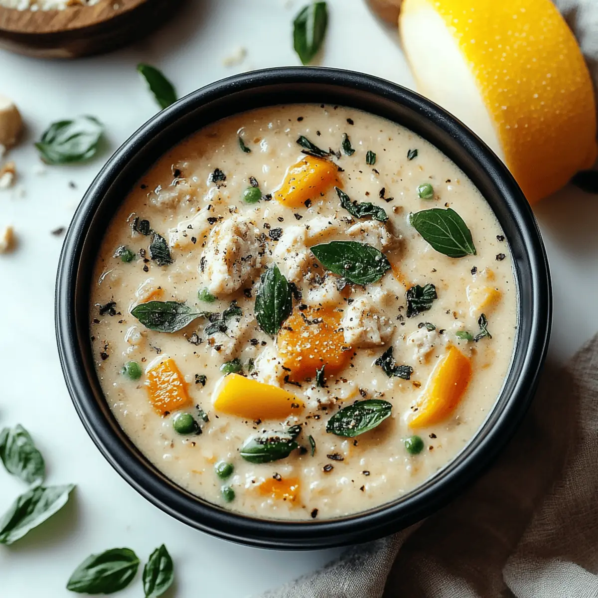 Creamy Italian Ground Chicken Soup