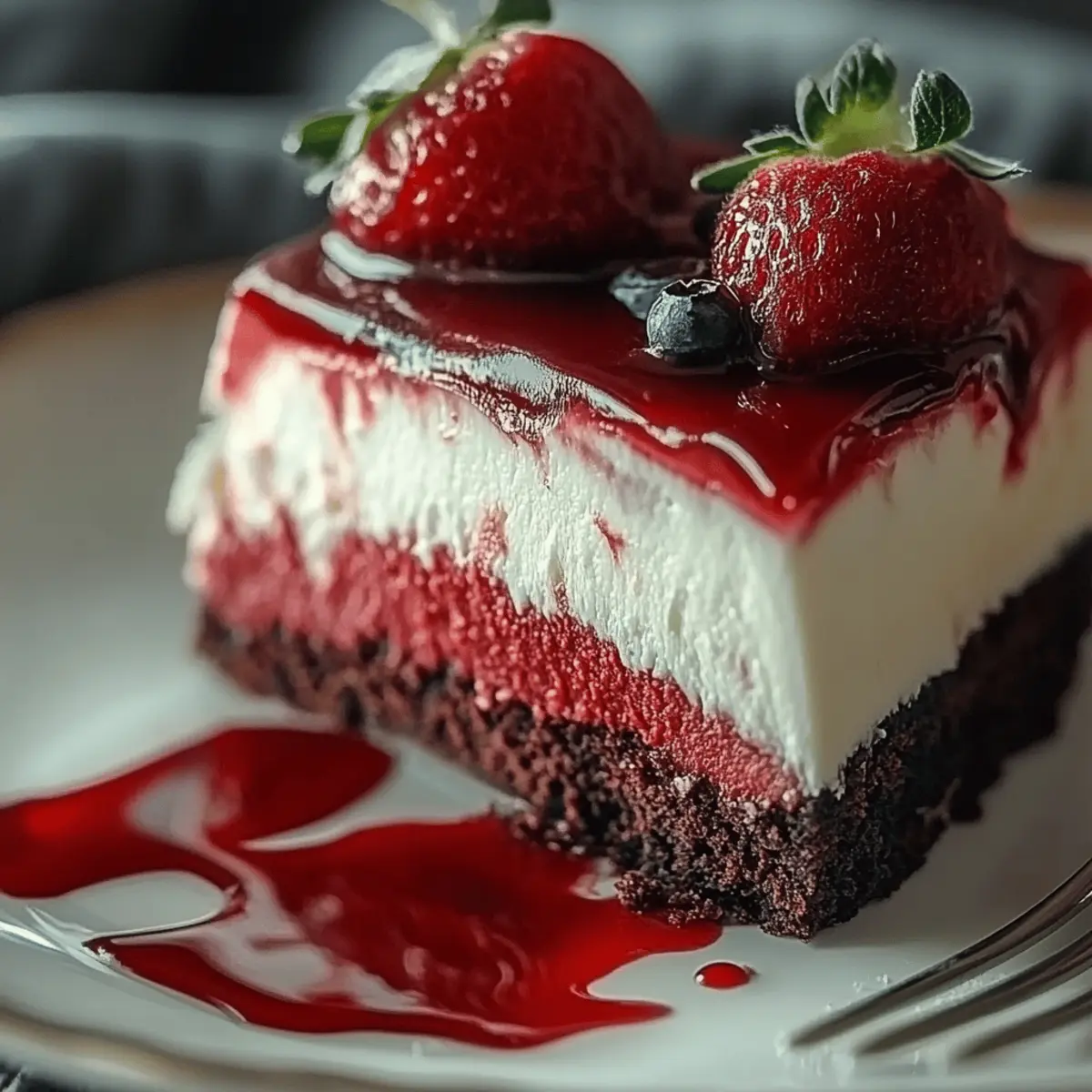 Red Velvet Strawberry Cheesecake
