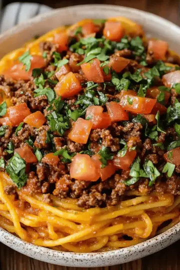 One-Pot Taco Spaghetti
