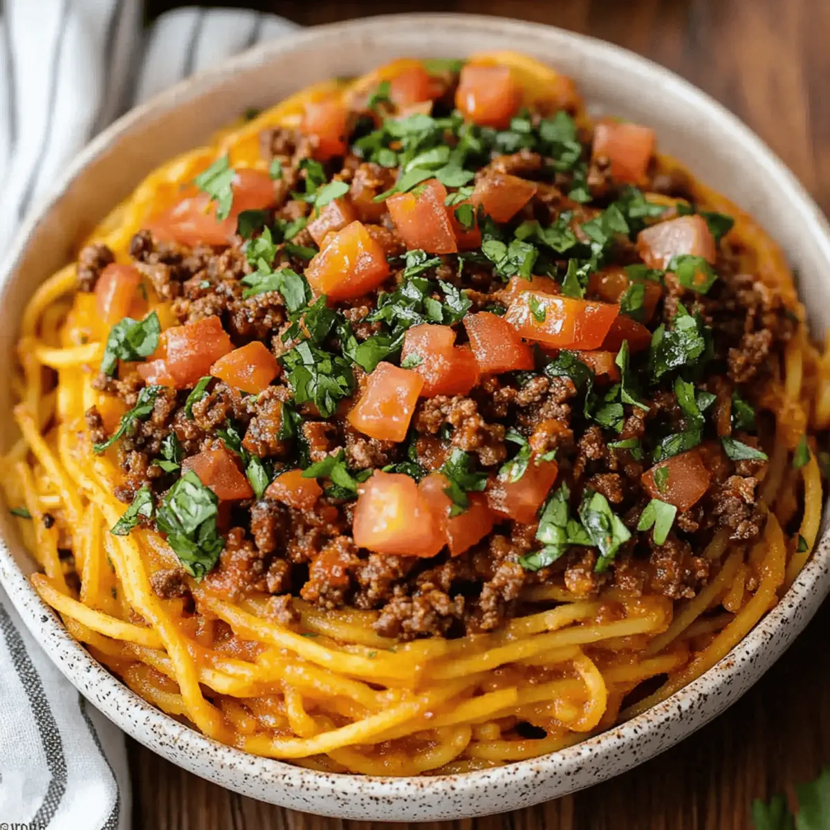 One-Pot Taco Spaghetti