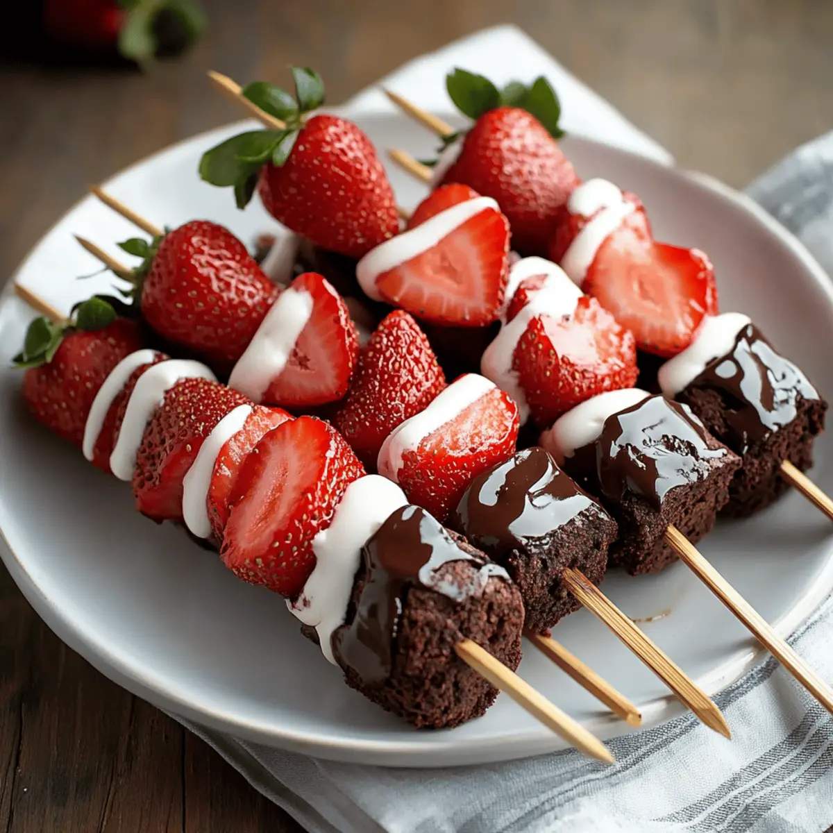 Strawberry Brownie Kabobs
