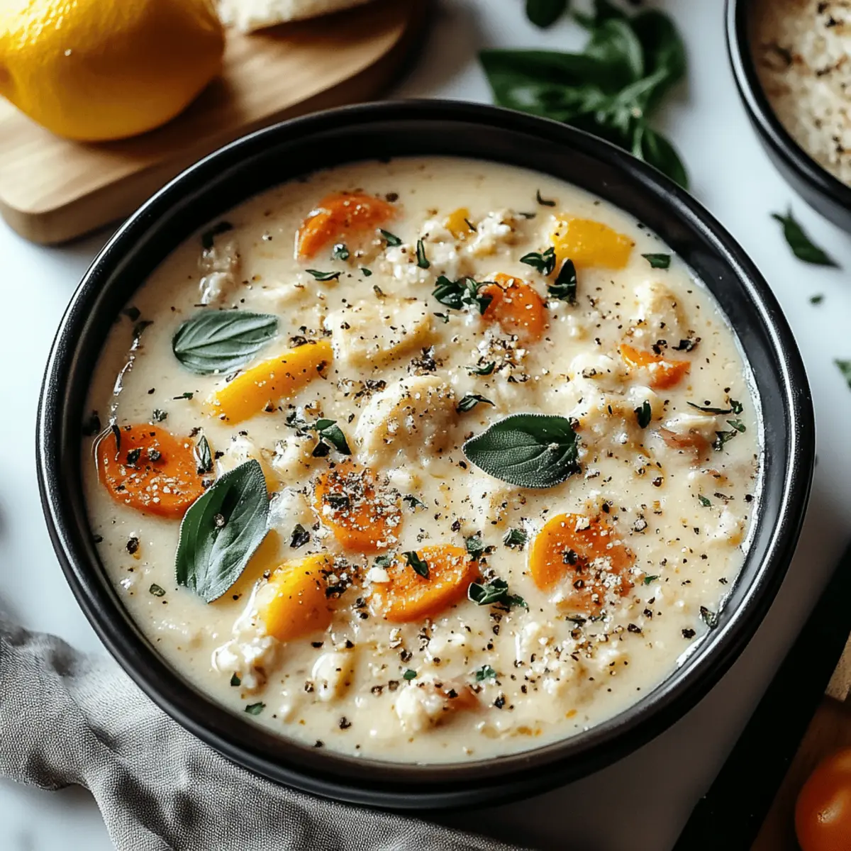 Creamy Italian Ground Chicken Soup