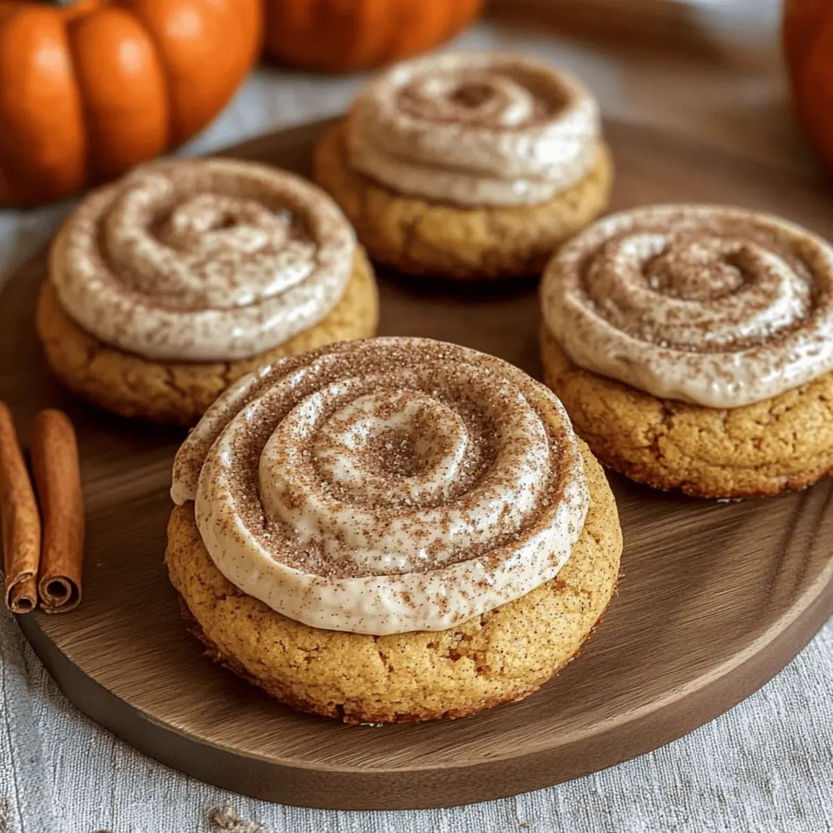 Soft Pumpkin Cookies with Cinnamon Frosting
