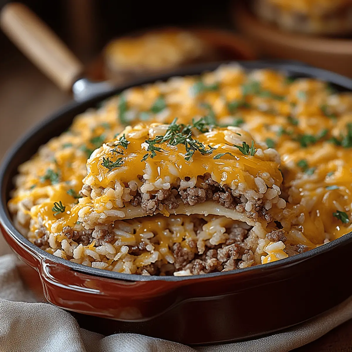 Cheesy Hamburger Rice Casserole