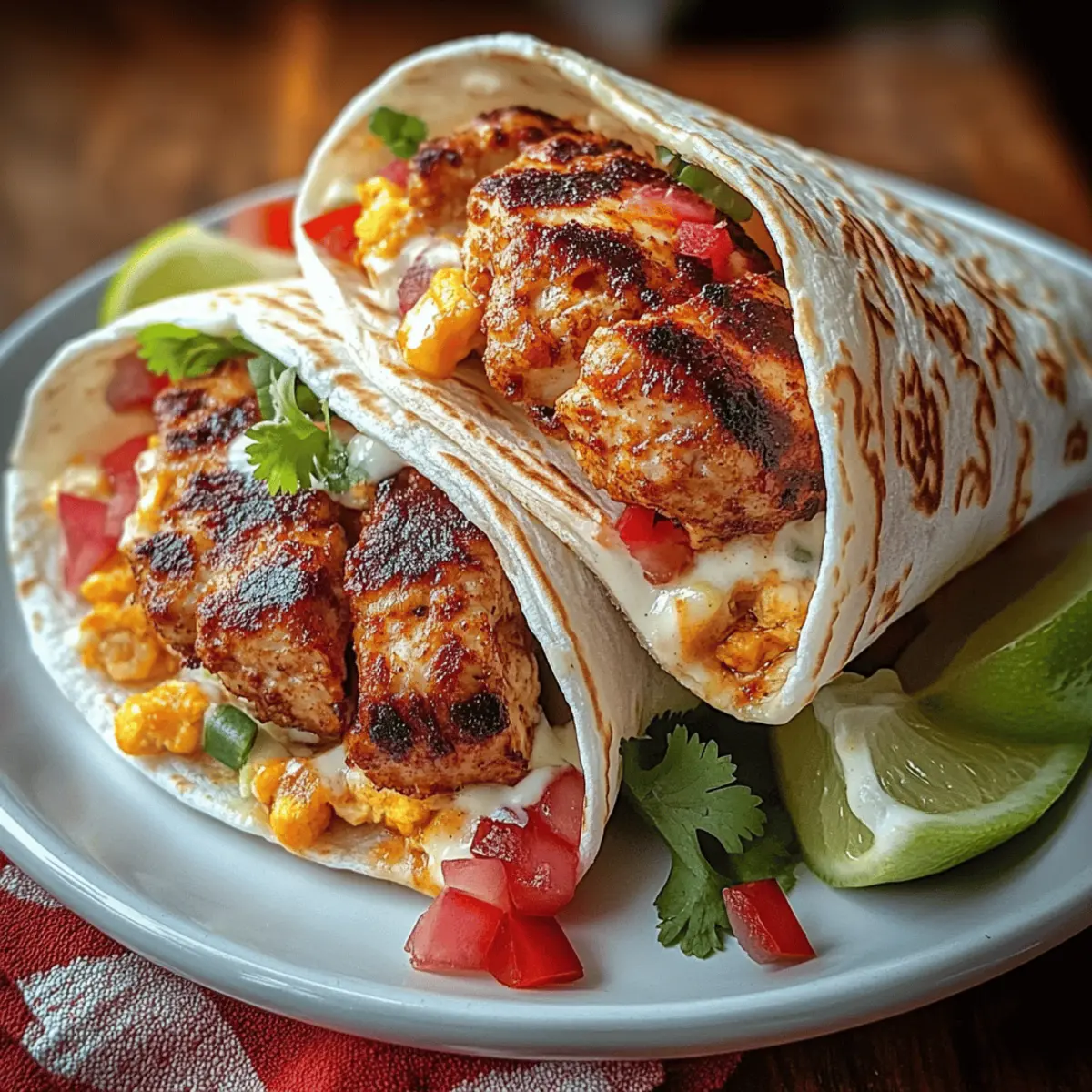 Grilled Spicy Chicken Tortilla Wrap