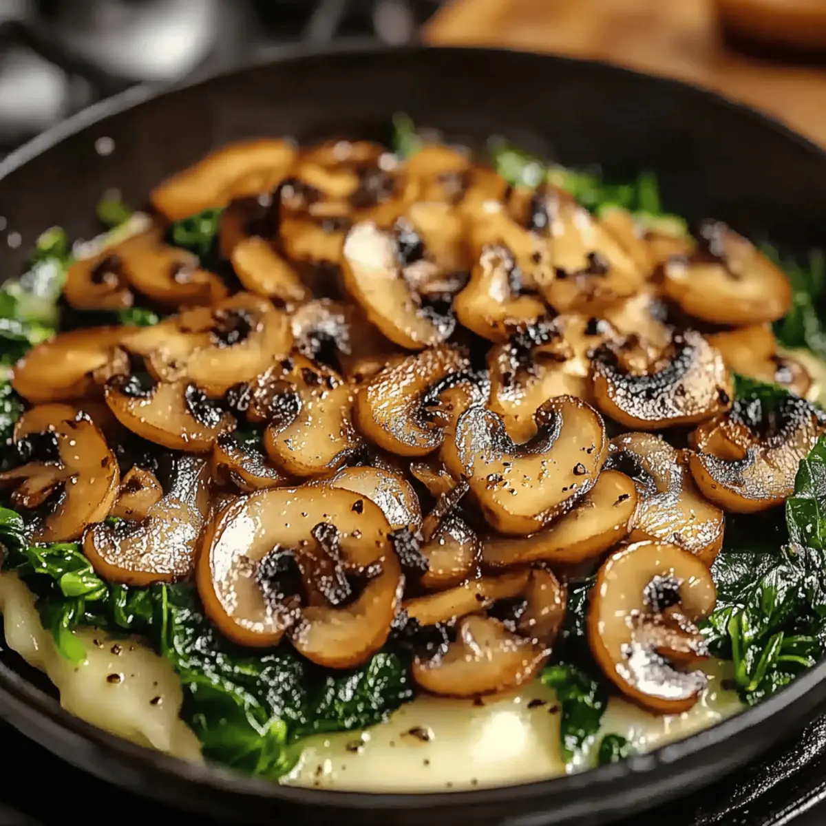 Sauteed Mushrooms with Spinach