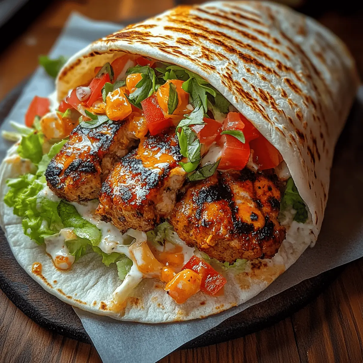 Grilled Spicy Chicken Tortilla Wrap
