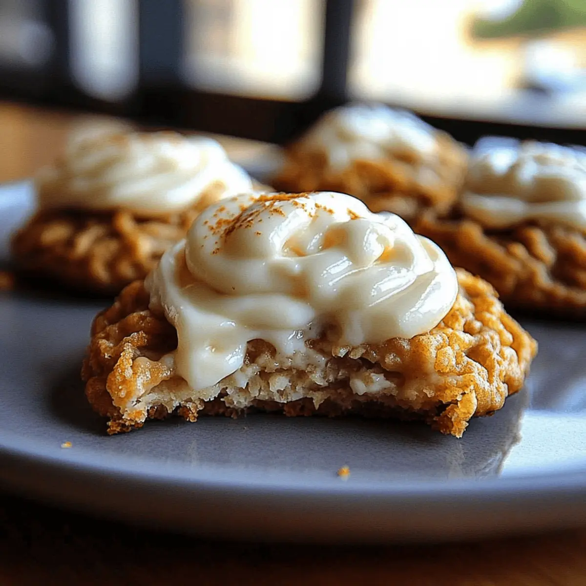 Soft Chewy Pumpkin Oatmeal Cookies Maple Frosting