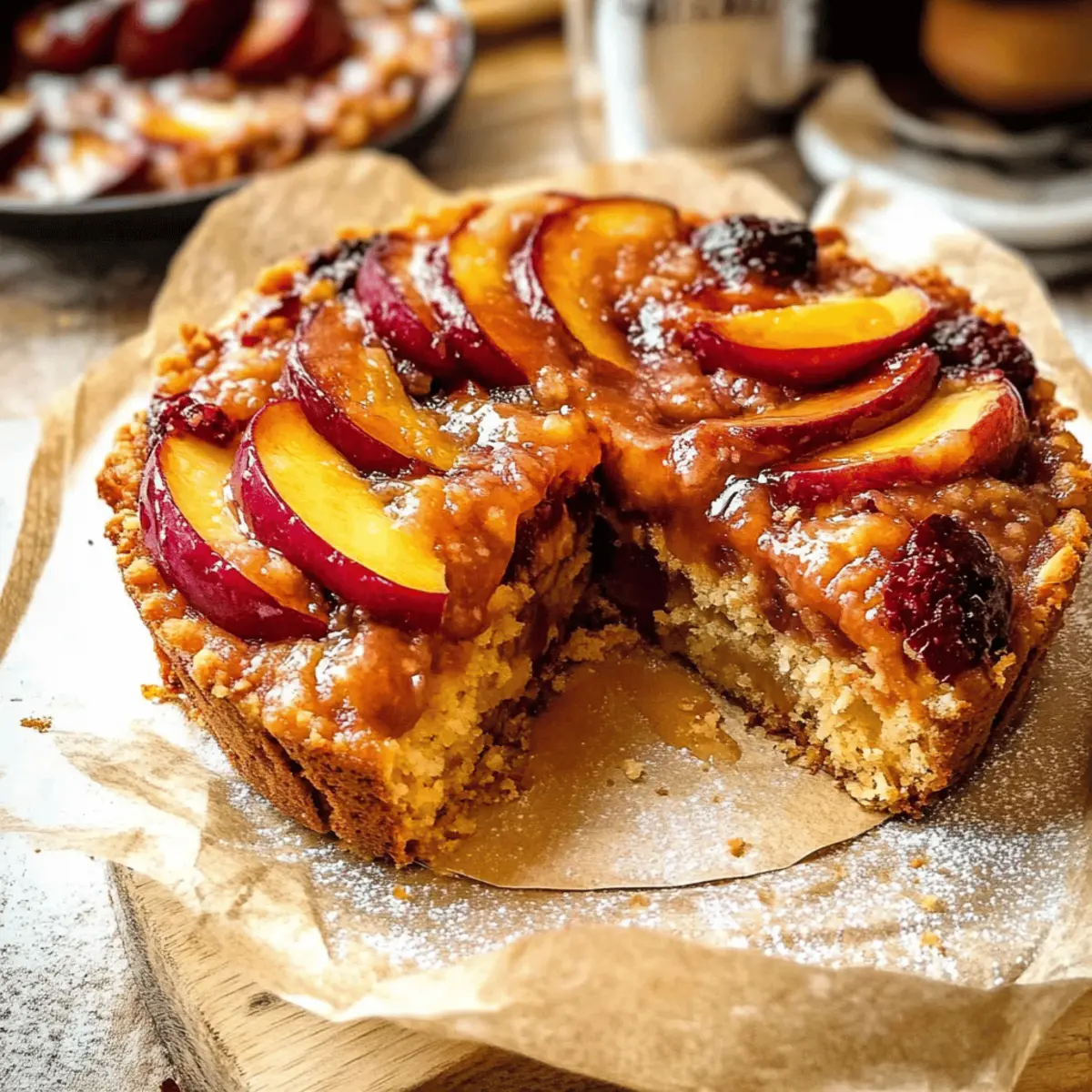 Bourbon Peach Upside Down Cake