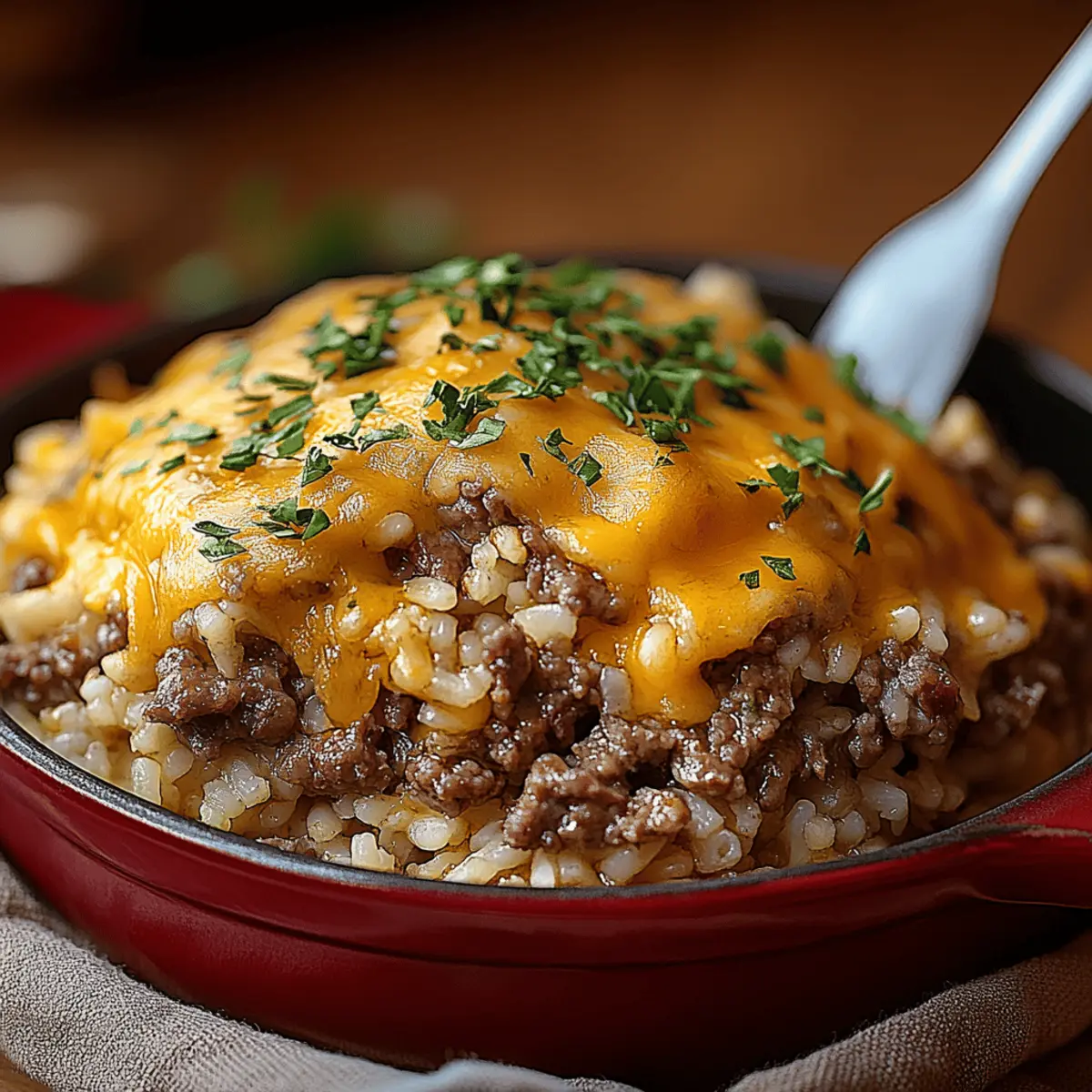 Cheesy Hamburger Rice Casserole