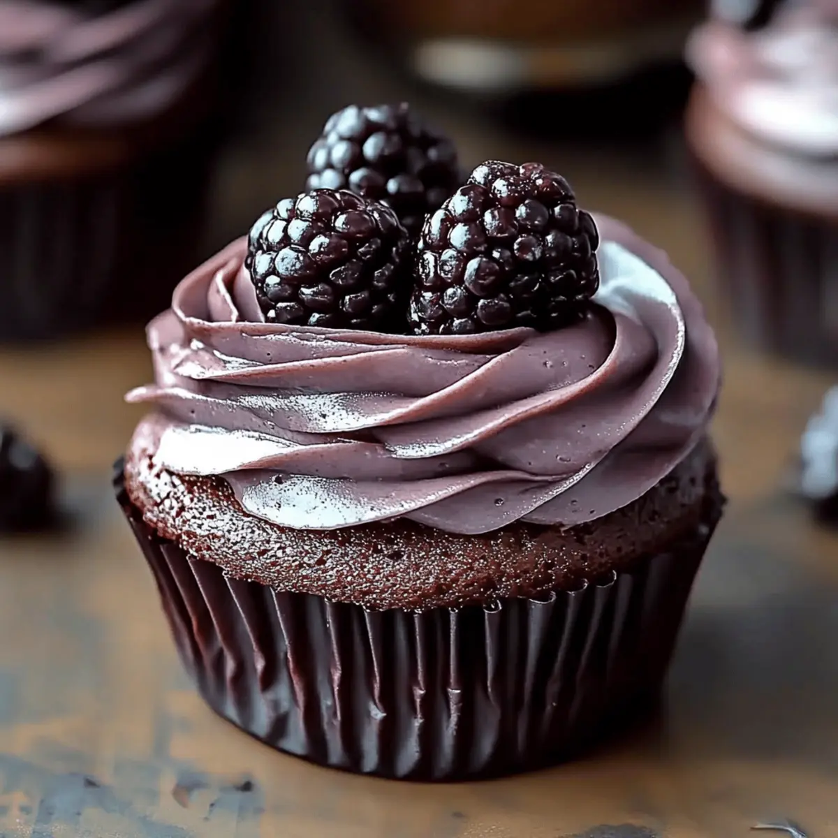 Dark Chocolate Blackberry Cupcakes