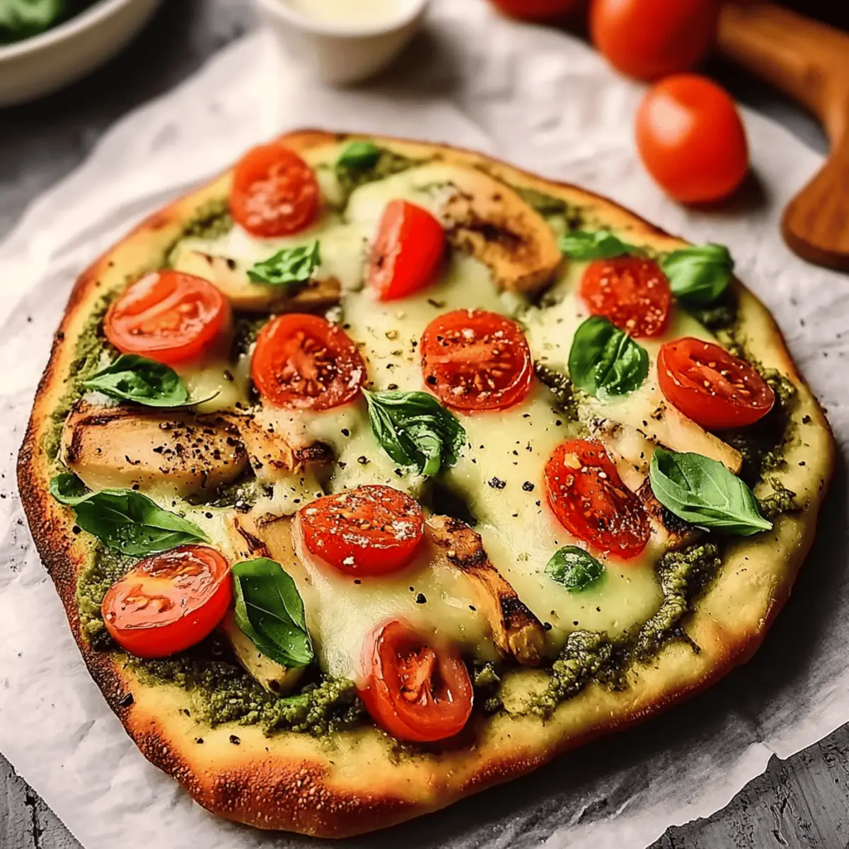 Pesto Chicken Flatbread
