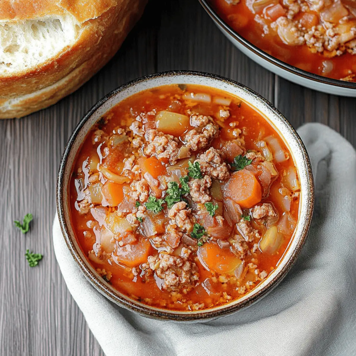 Beef Cabbage Barley Soup