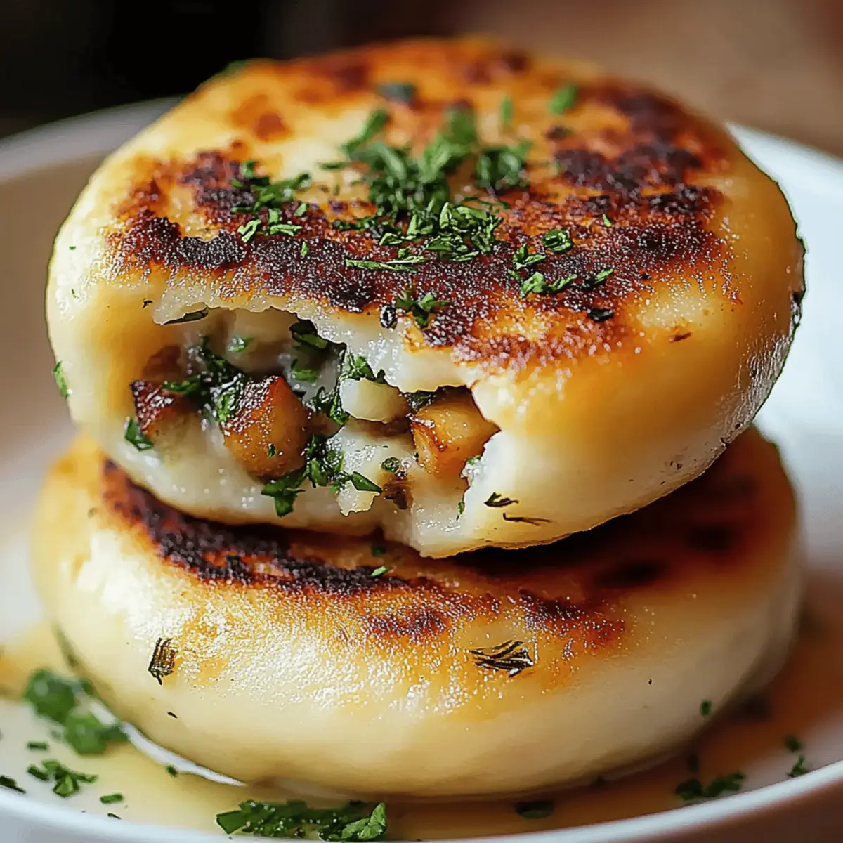 Mushroom Stuffed Potato Cakes
