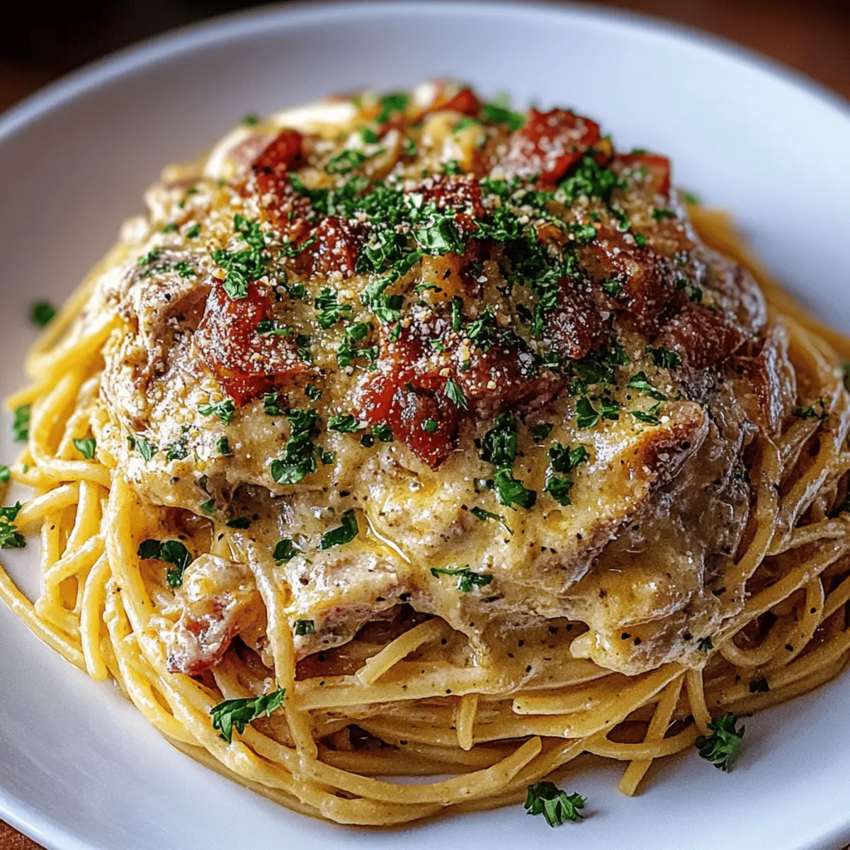 CrockPot Chicken Spaghetti