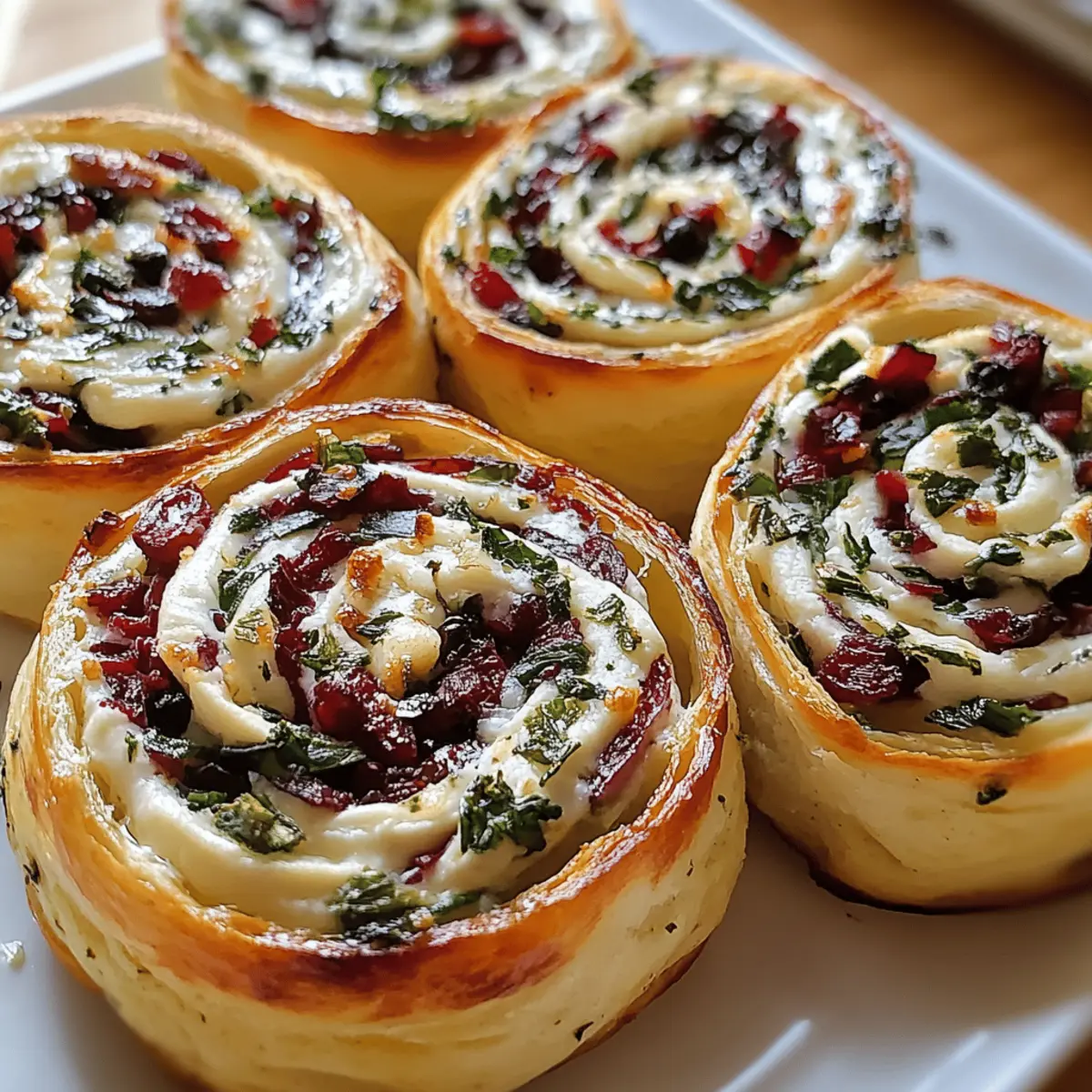Cranberry Feta Pinwheels with Cream Cheese