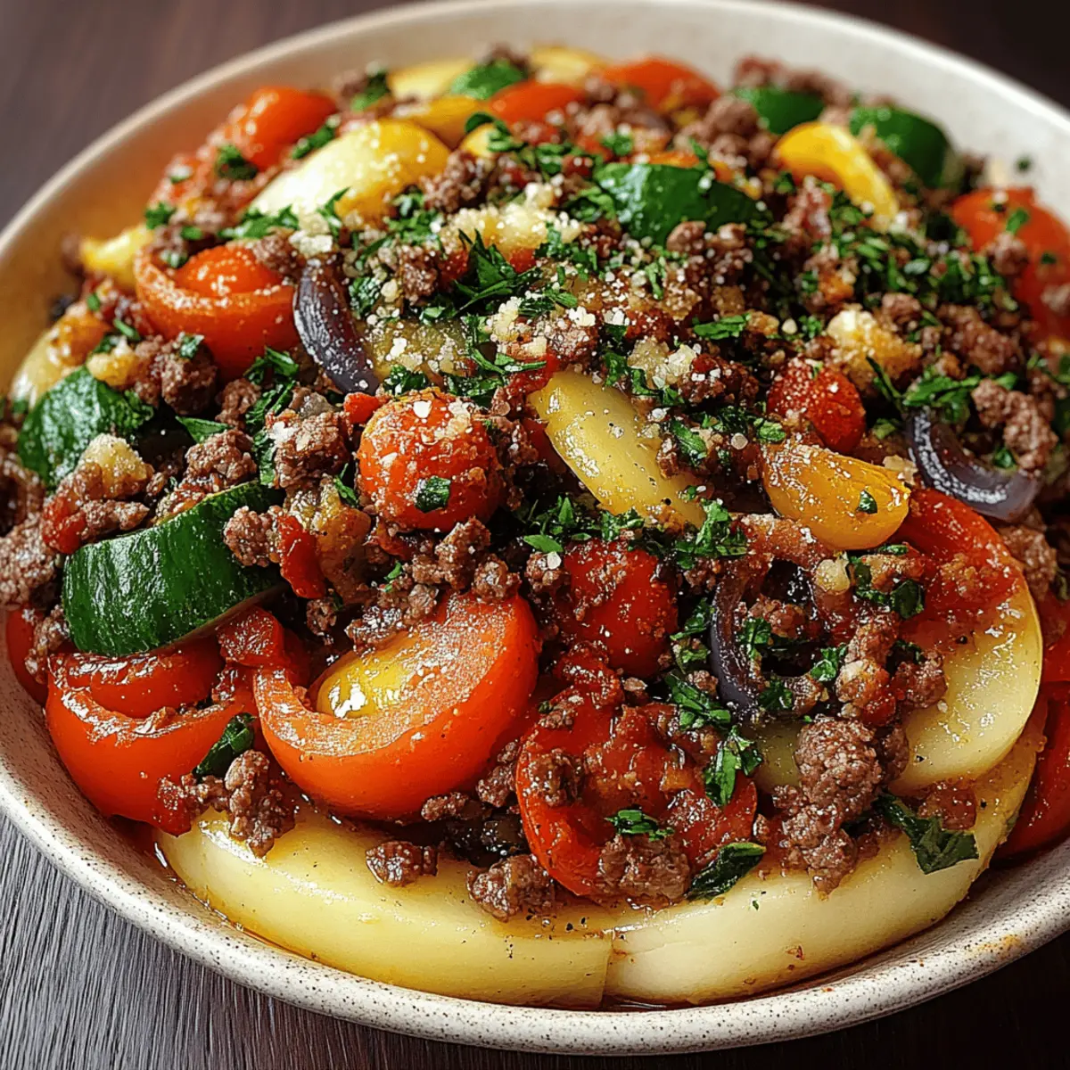Mediterranean Ground Beef Stir Fry