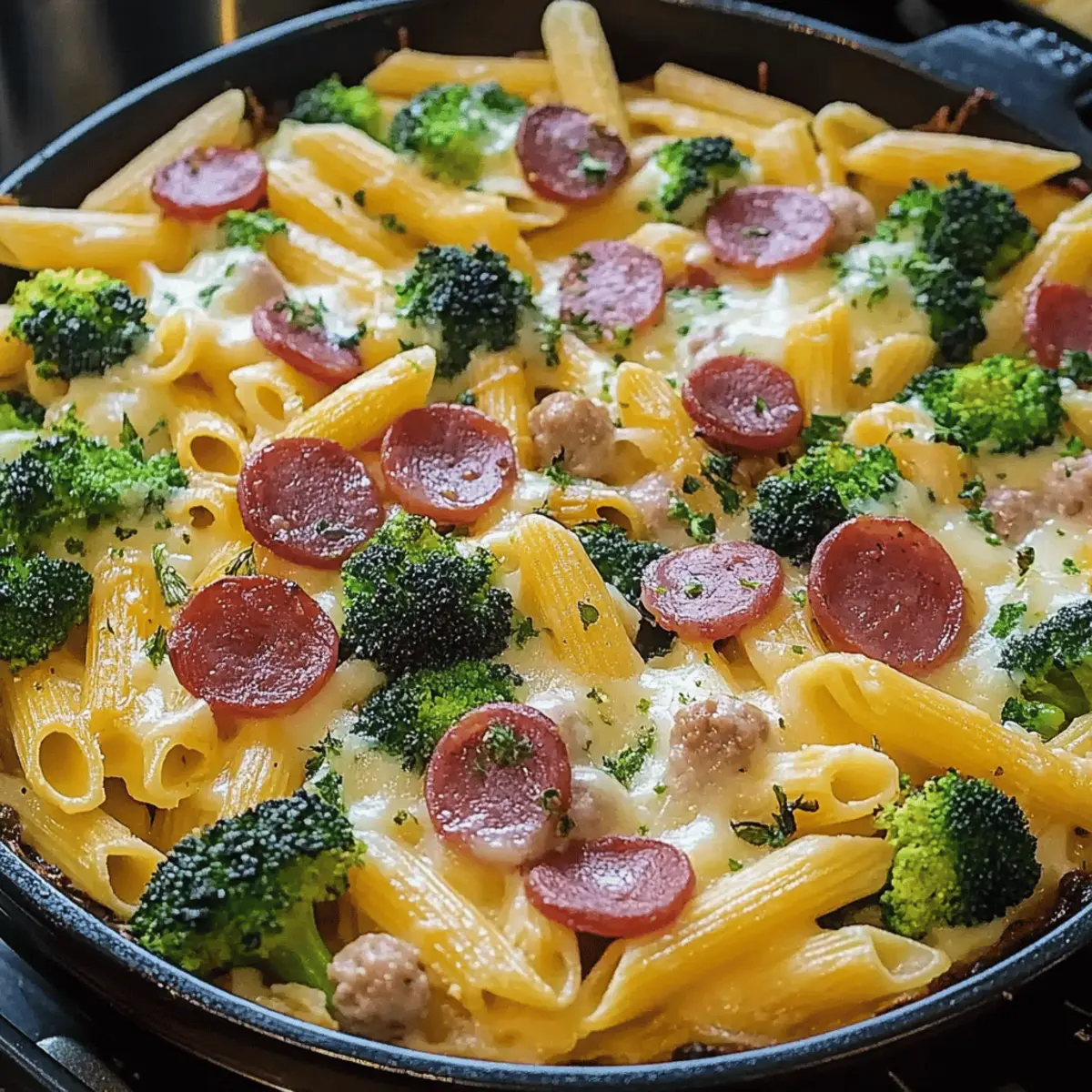 Creamy Kielbasa Broccoli Skillet