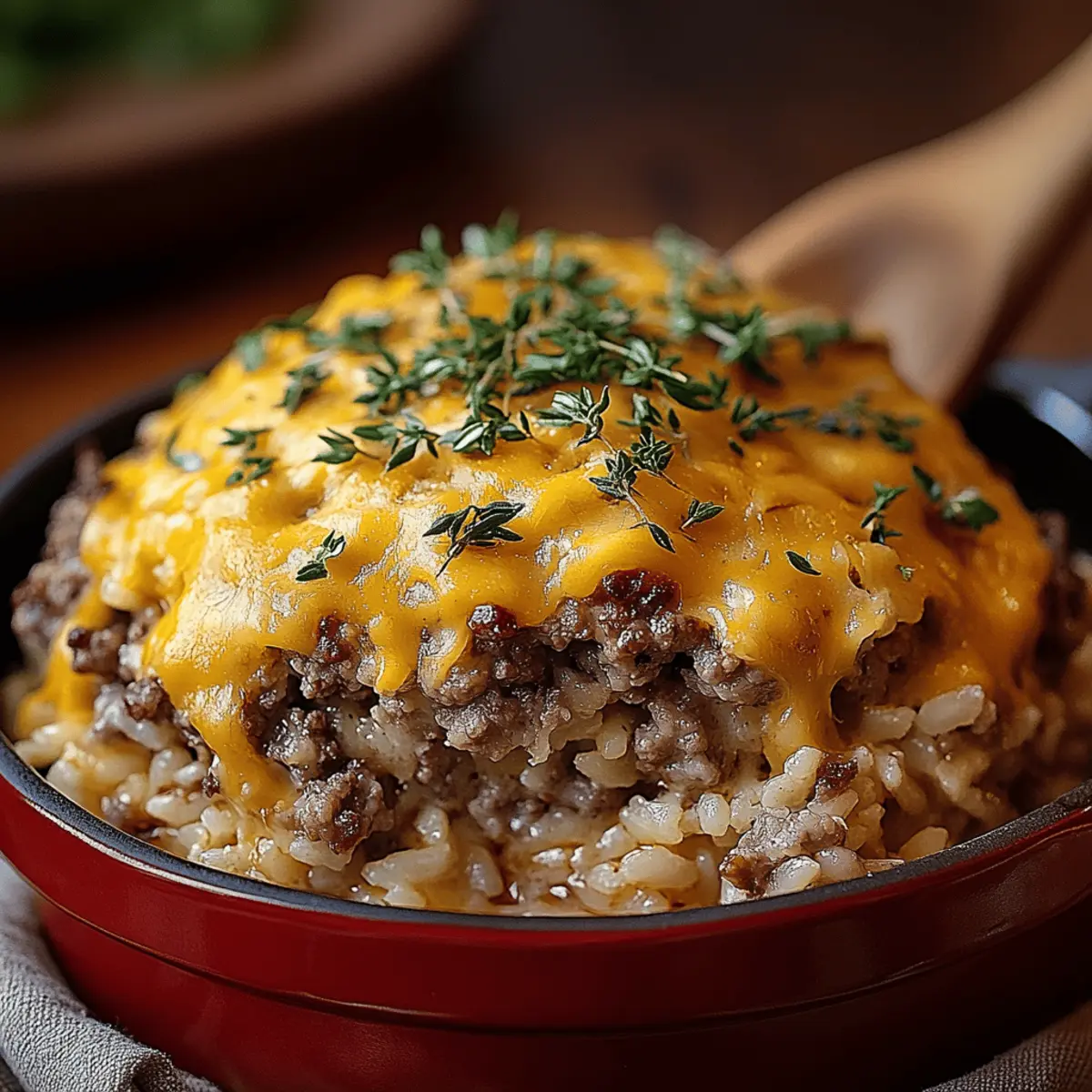 Cheesy Hamburger Rice Casserole