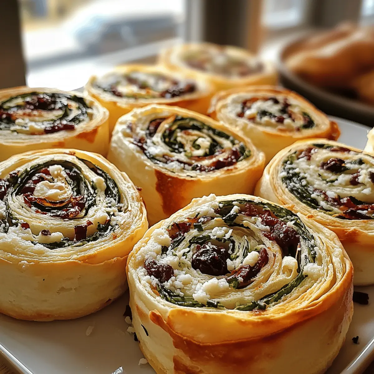Cranberry Feta Pinwheels with Cream Cheese