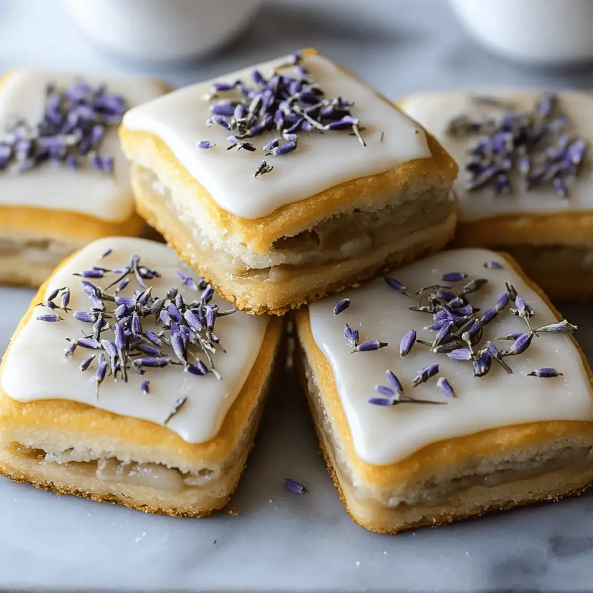 Iced Lemon Lavender Shortbread Cookies