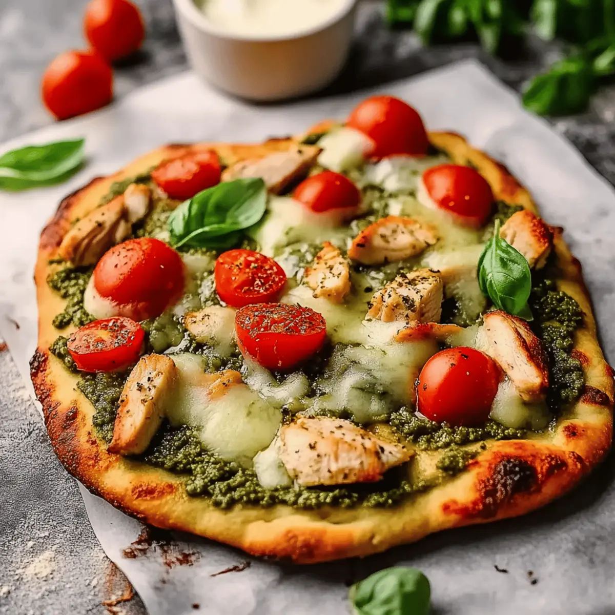 Pesto Chicken Flatbread