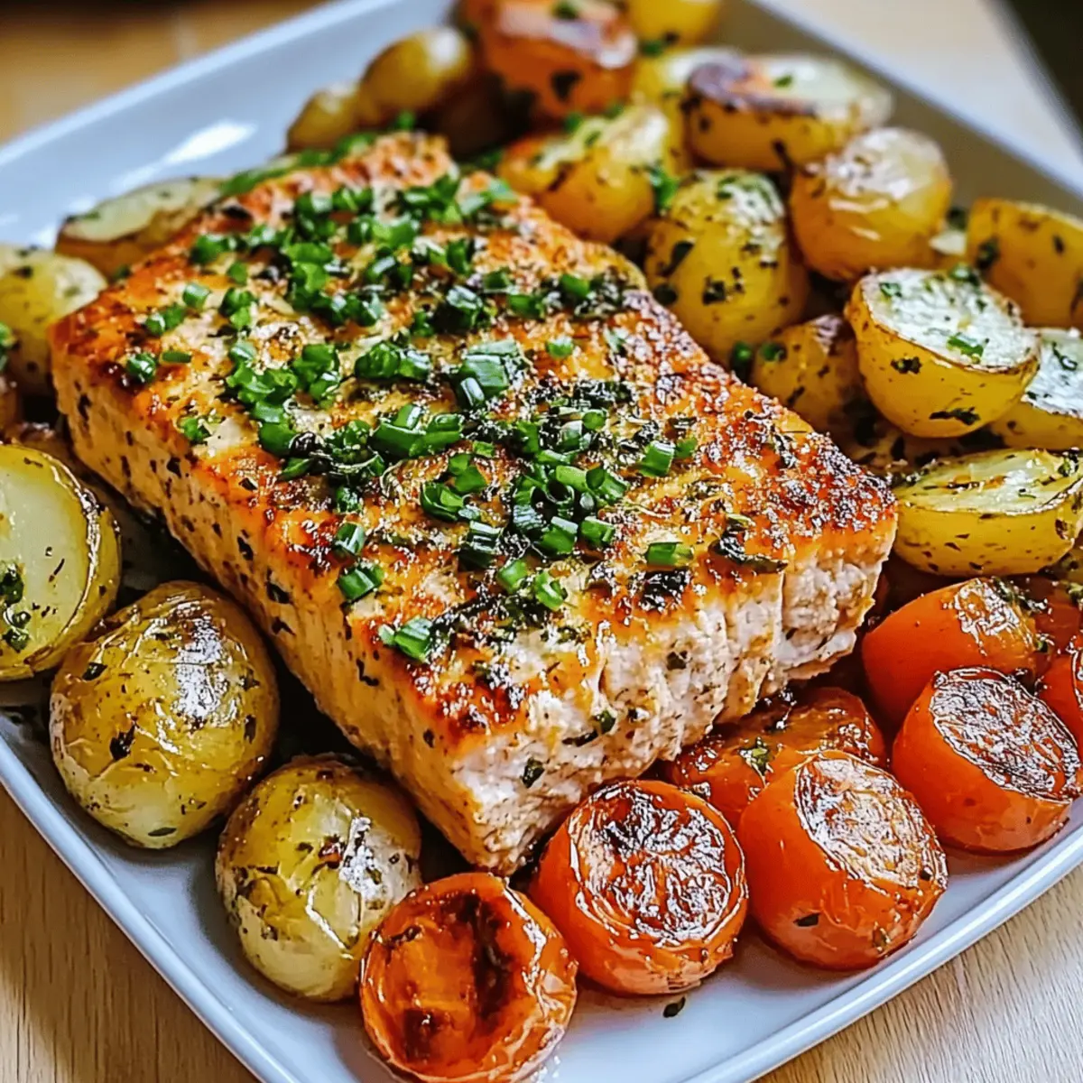 Sheetpan Salmon and Potatoes With Veggies
