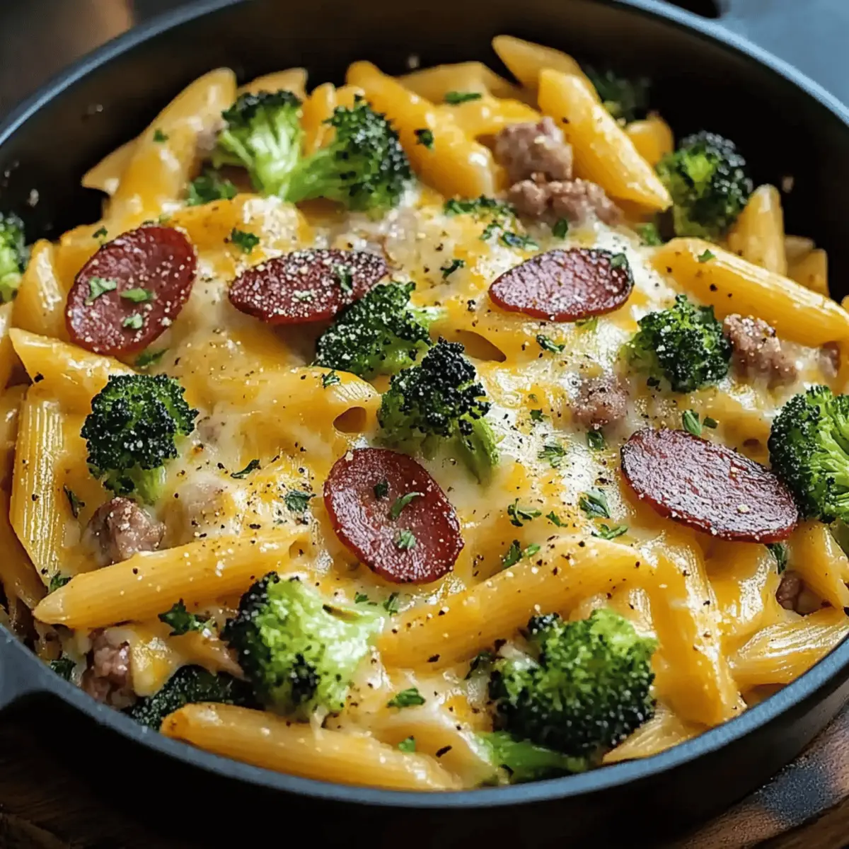 Creamy Kielbasa Broccoli Skillet