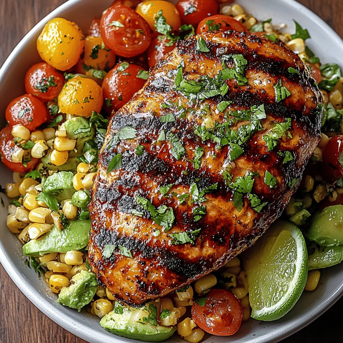 Grilled Hot Honey Chicken with Sweet Corn Salad