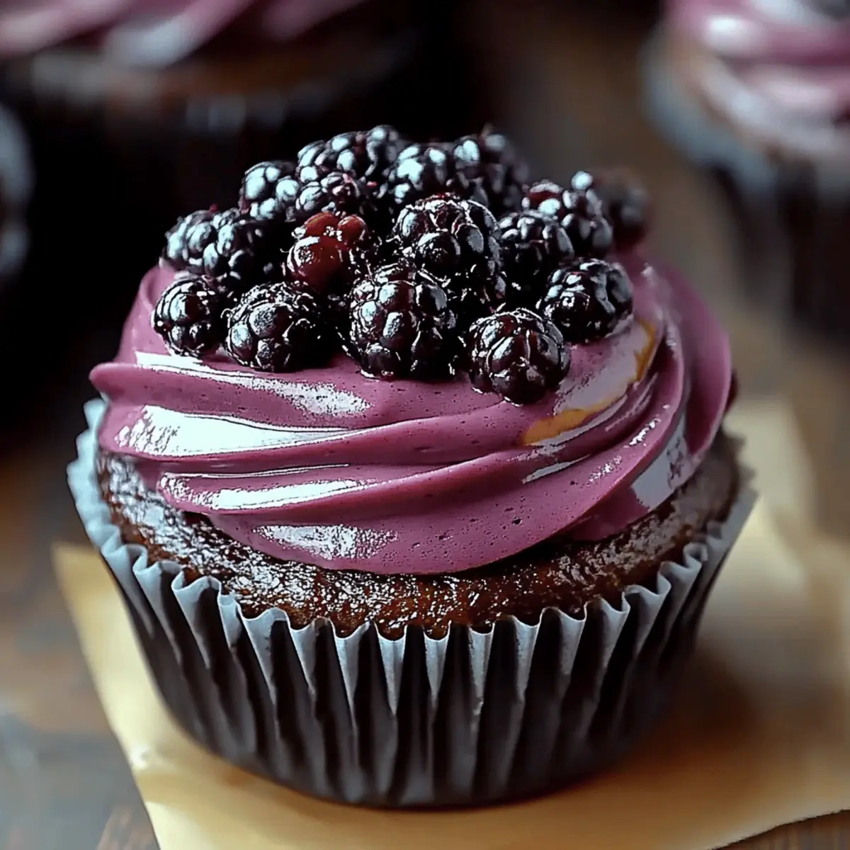 Dark Chocolate Blackberry Cupcakes